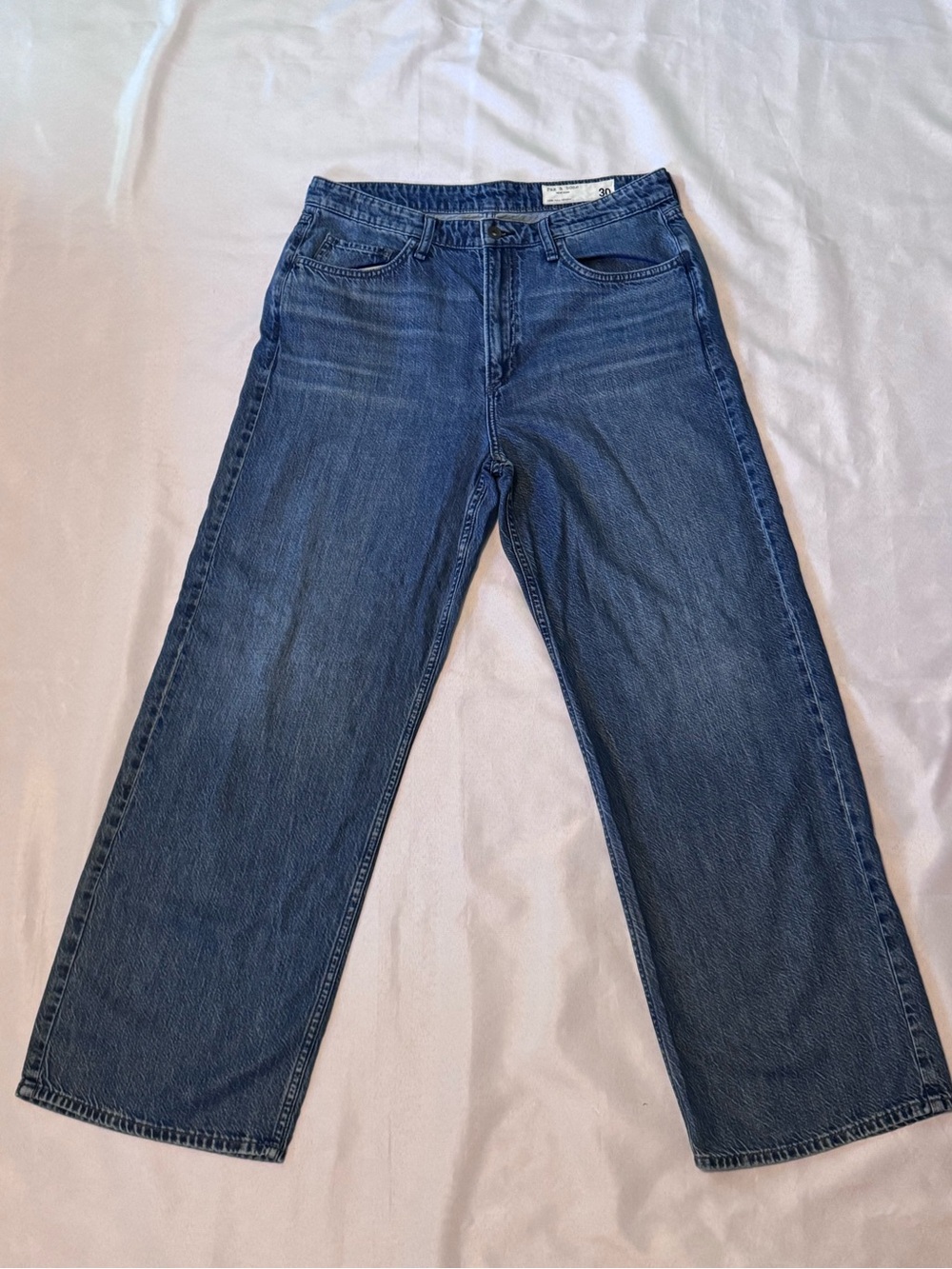 Rag & Bone Lori Full Length Featherweight Wide Leg High-Rise Jeans Size 30 EUC - Picture 6 of 6